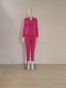 Topshop Pink Trouser Suit UK 6 8 EU 34 36 Hot-Pink Double-Breasted Blazer Co-Ord - Picture 1 of 16