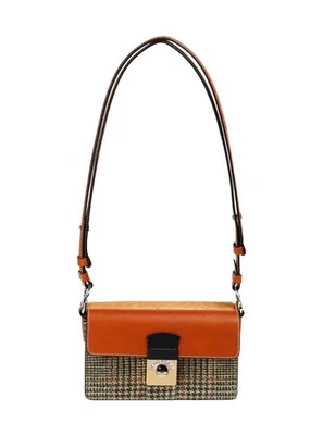 Bolso de Mano Maison Margiela Lock Tweed Cuero Grande Gamuza Marrón - Nuevo con Etiquetas $2000 Foto 1 de 4