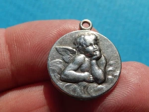 MEDAILLE Silber Cherub Träumengel Gott beschützt dich Deutsch 😇 - Bild 1 von 3