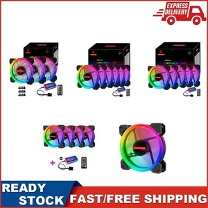 COOLMOON 12cm kleiner 6 Pin RGB PC Gehäuse Lüfter Kühler mit Controller Kit - Bild 1 von 14