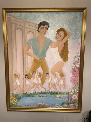 Arte vintage de calidad original "Love Dance" CUBISTA BRUTALISTA EXPRESIONISTA FRMD Foto 1 de 4