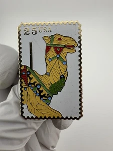 Winco USA 25 Cent Postage Stamp Carousel Camel Enamel Lapel Pin - Picture 1 of 6