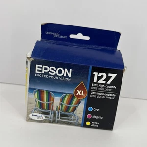 Epson T127520S 127 DURABrite Ultra Ink Cyan/Magenta/Yellow (3pk) Expired 08-20 - Picture 1 of 7