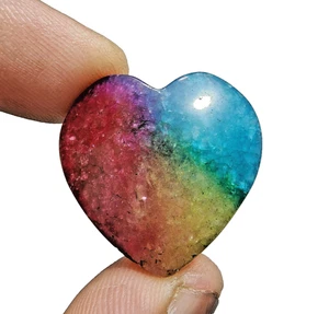 Maravilloso arco iris solar cuarzo forma de corazón 52 crt joyería hacer piedras preciosas sueltas - Imagen 1 de 7