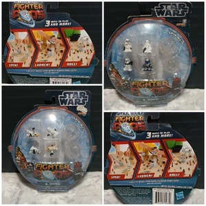 Stars Wars Series 1 Miniature Fighter Pods Hasbro 8 Figures 4 Pods Mini Figures - Picture 1 of 5