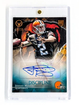 2014 Topps Valor Autographs Discipline #VAJM Johnny Manziel /25 Rookie RC Browns - Image 1 of 2