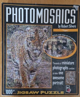PHOTOMOSAICS "Tiger" - 1000 Pieces -  Jigsaw Puzzle 100% COMPLETE - Image 1 of 4