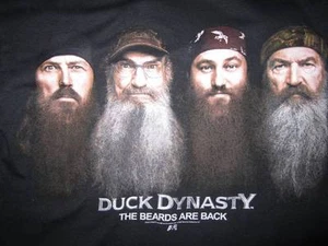 New Black Mens DUCK DYNASTY Family T Shirt The Beards are Back Medium - Picture 1 of 1