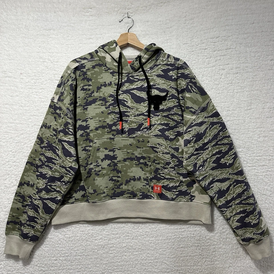 Sudadera con capucha polar Under Armour Project Rock Día de los Veteranos para mujer 1373610-346 talla LG Foto 1 de 4