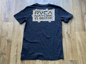 RVCA VA Garden Club Nature Vs Industry Mens Black T Shirt Size Small Tee - Picture 1 of 8