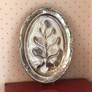 Watson Silverplate Footed Well And Tree Meat Platter Serving Tray 16” 1920-1955 - Picture 1 of 14