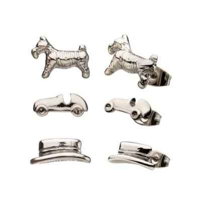 Juego de pendientes Hasbro Monopoly Tokens de acero inoxidable con licencia Foto 1 de 2