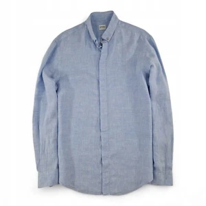 ARMANI LEINEN BLAU HEMD Gr. M - Picture 1 of 5