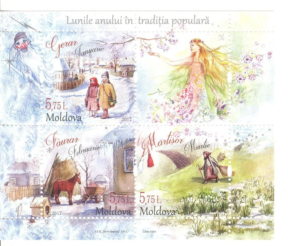 2017  Moldova  Months of the year in folk tradition  Block  MNH - Image 1 of 1