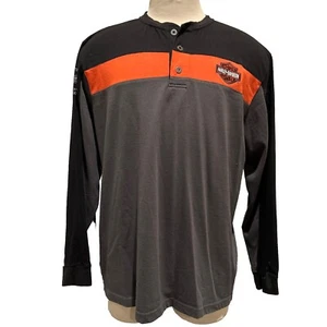 Camisa Harley Davidson Manga Larga Talla XL 1/4 Botón Colores Tradicionales Logo - Imagen 1 de 12