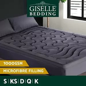 Giselle Bedding Mattress Topper Pillowtop Toppers 3-Zone Mat Pad Protector Cover - Picture 1 of 18