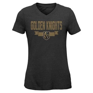 Outerstuff NHL Youth Girls Vegas Golden Knights Winning V-Neck Tri-blend Tee - Picture 1 of 3