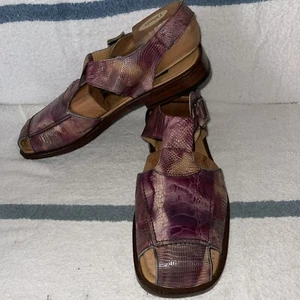 EUC SLICK EXOTICA DAVID EDEN Original Ostrich & Lizard Sandalen 12D Made In Spain - Bild 1 von 20