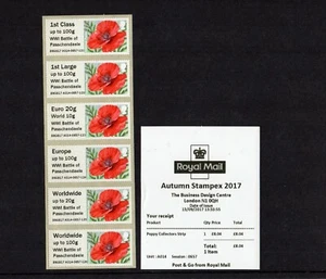 POPPY Ma15 WWI O/P STAMPEX SEPT 2017 A014 Collector Strip POST GO FV £17.65 - Picture 1 of 1