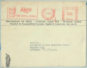 67620 - ARGENTINA - Historia Postal - Matasellos MECÁNICO ROJO - Gastronomía 1954 - Imagen 1 de 1