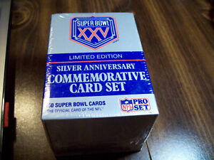 SILVER ANNIVERSARY SUPER BOWL 160 COMMEMORATIVE CARD SET FACTORY SEALED NFL