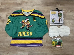 Disney Mighty Ducks Conway Hockey Costume Jersey W/ Stick Sz S/M Up To Size 42 - Picture 1 of 13