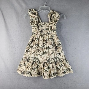 Tommy Bahama Sundress Youth Girls Size 6 Biege Pineapple Tropical Ruffle - Picture 1 of 11