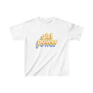 Girl Power Retro Style Kids Cotton™ Tee - Picture 1 of 4