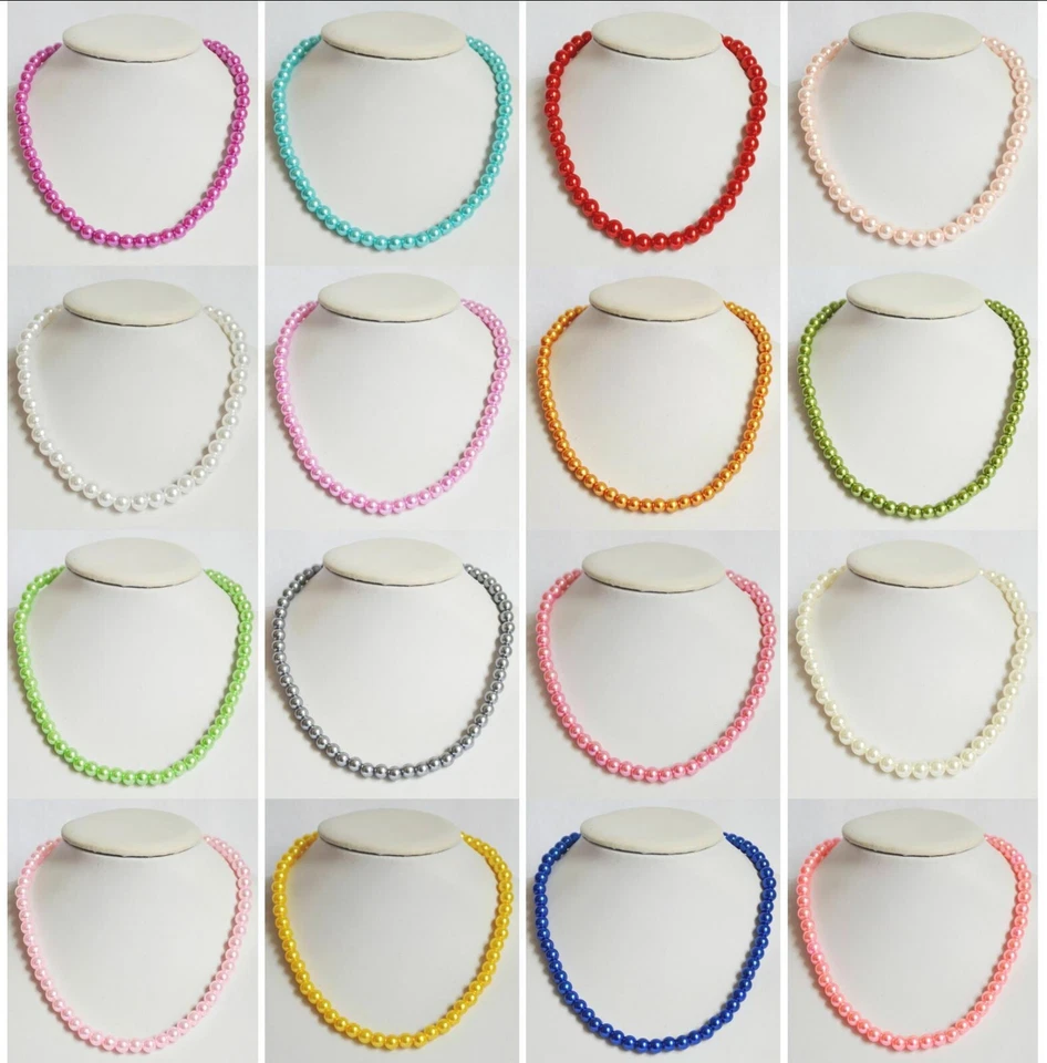 Kunst-Perlen-Hals-Kette 40,45,50,55,60,80,100 cm 1 St. P.Ø 6,8,10,12,14,16mm Neu - Bild 1 von 2