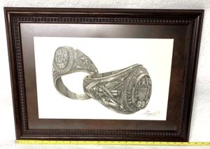 SIGNED TEXAS A&M AGGIE WEDDING GIFT,ART PRINT,CLASS RINGS,HIS&HERS,INTERLOCKED:) - Picture 1 of 4