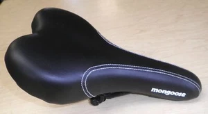 MONGOOSE BLACK/WHITE COMFORT BICYCLE SADDLE/SEAT BIKE PARTS 477-2 - Picture 1 of 5