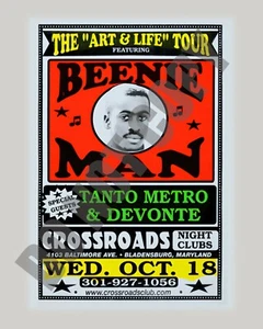 2000 Beenie Man Concert At Crossroads Bladensburg Day-Glo Playbill Ad 8x10 Photo - Picture 1 of 1