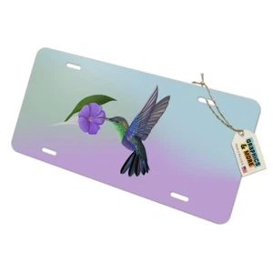 Hummingbird Crowned Woodnymph Purple Metal Vanity Tag License Plate - Picture 1 of 3