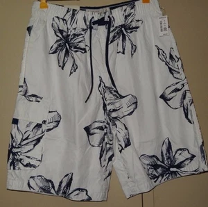 Aeropostale Herren Gr. L weiß blau Hawaii Badeanzug Cargoshorts neu neu mit Etikett - Bild 1 von 12