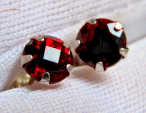 Pendientes de plata 925 con GRANATES naturales - Imagen 1 de 7