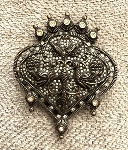 Broche prendedor Les Bernard firmado de colección - 2 pavos reales - Imagen 1 de 4