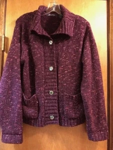 Vintage WIND RIVER Women's Medium Purple Heather Knit Sweater and Scarf - Bild 1 von 7