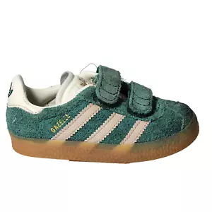 Scarpe da bambino Adidas Gazelle taglia 7K Ortholite sneakers verdi scamosciate adj gancio e passante - Foto 1 di 14
