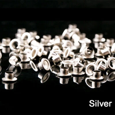 Kit de 100 juegos de lavadora de ojales con ojal para ropa de lona cuero reparación artesanía hágalo usted mismo Foto 1 de 4