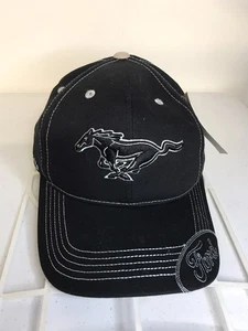 Hat - Ford Mustang Black on Black Adjustable Ball Cap - Picture 1 of 7