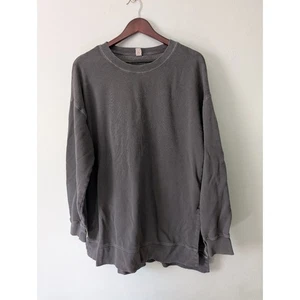 Old Navy Charcoal Gray Crewneck Pullover Sweatshirt Size Large Tall Length - Picture 1 of 7