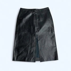 DONNA COCONUDA Italian Midi Skirt 100% Genuine Leather UK 12 US 8 - Picture 1 of 14