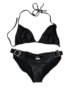 Womens Vintage GUCCI Beachwear Bikini Swimsuit Bathing Suit Logo Black TOM FORD - Picture 1 of 13
