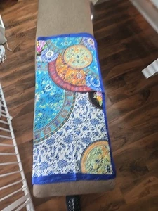 Mosi blau gold rost elfenbein Paisley Seide Schal Taschentuch 36" x 36" - Bild 1 von 3