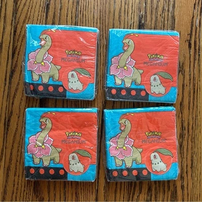 Vintage Pokémon Nintendo Meganium Beverage Party Napkins 2000 4 sealed packages - Image 1 of 4