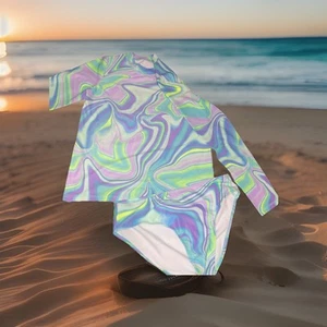 Girls Rash Guard Swimsuit 2-Piece Long Sleeve Tankini Sz 14/16 Children’s Place - Picture 1 of 4