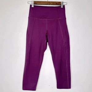 Girlfriend Collective Plum Compressive High Rise Crop Leggings Size S - Picture 1 of 12