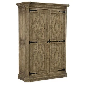 Atlin Designs Traditional 2-Door Wood Wardrobe in Vintage Barn Oak - Picture 1 of 4