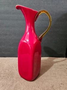 SELTENER ITALIENISCHER STELVIA OPALINA FIORENTINA ROT GEFASST EMPOLI GLAS KRUG 13 1/4" - Bild 1 von 13