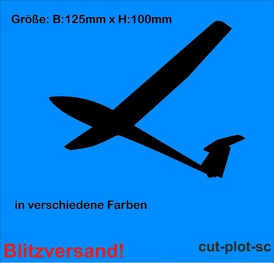 Segelflieger Segelflugzeug Hochstart Aufkleber in vers. Farben Sticker Fun SC123 - Bild 1 von 4
